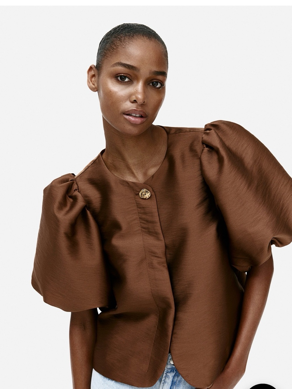 NWT H&M Balloon-Sleeved Blouse, M - Picture 2 of 6